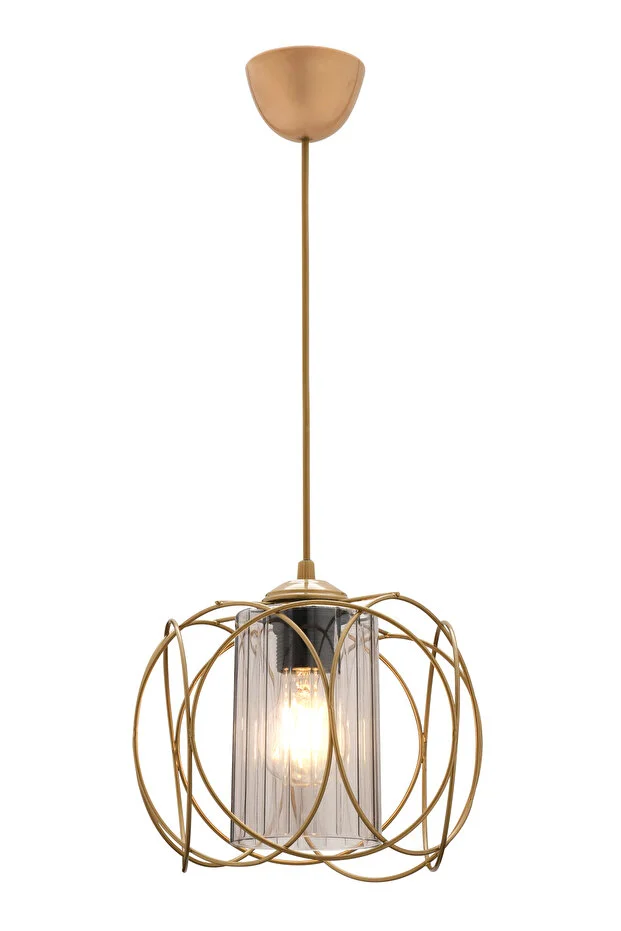 Olympicum Model Füme Mika Camlı Eskitme Salon, Mutfak, Oturma Odası Sarkıt Avize Aydınlatma